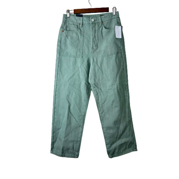 Blank NYC Green The Baxter Ribcage Straight Leg Button Fly Jeans NWT Size 28 - Picture 1 of 9